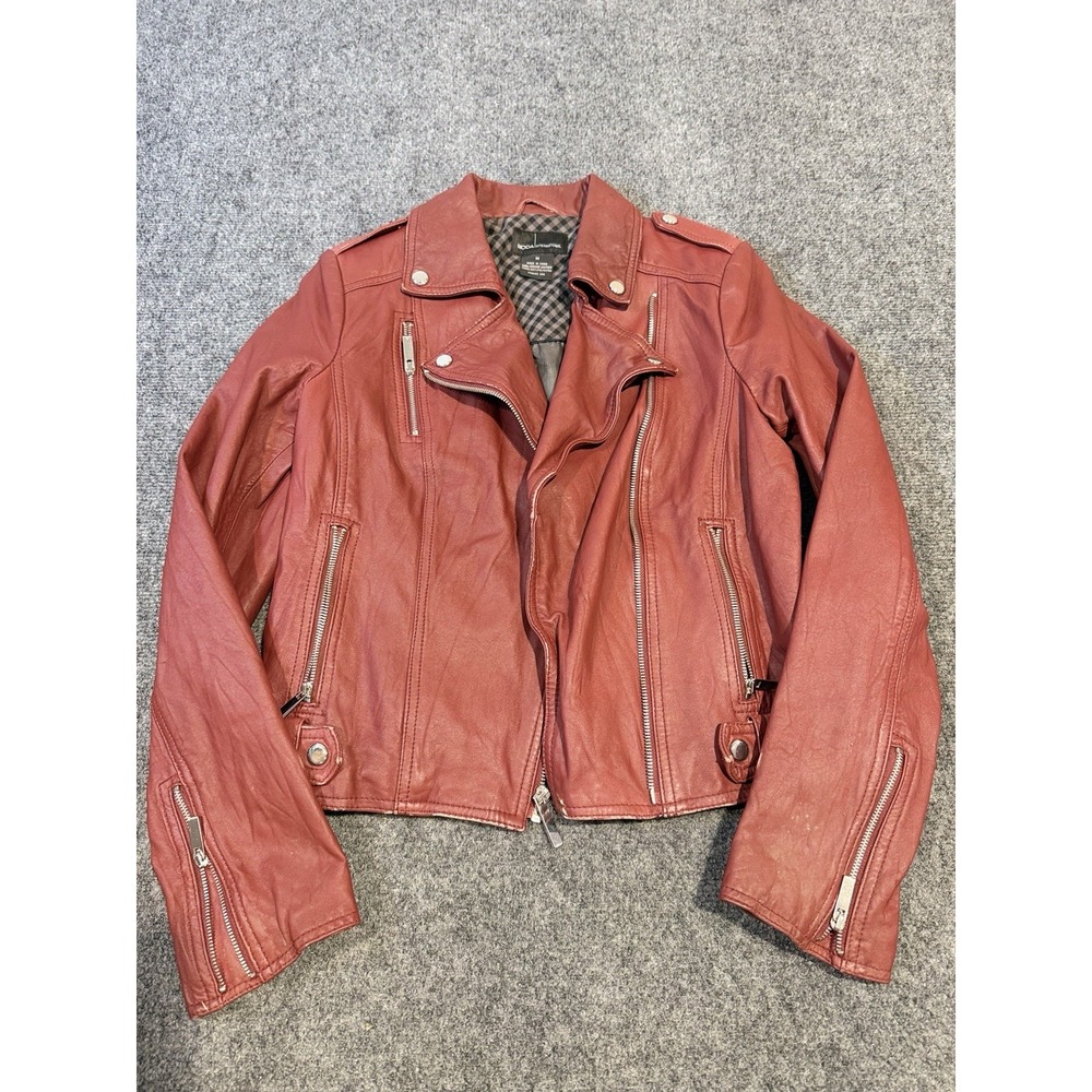 Moto International Vintage Red Leather Biker Moto Jacket Womens Medium